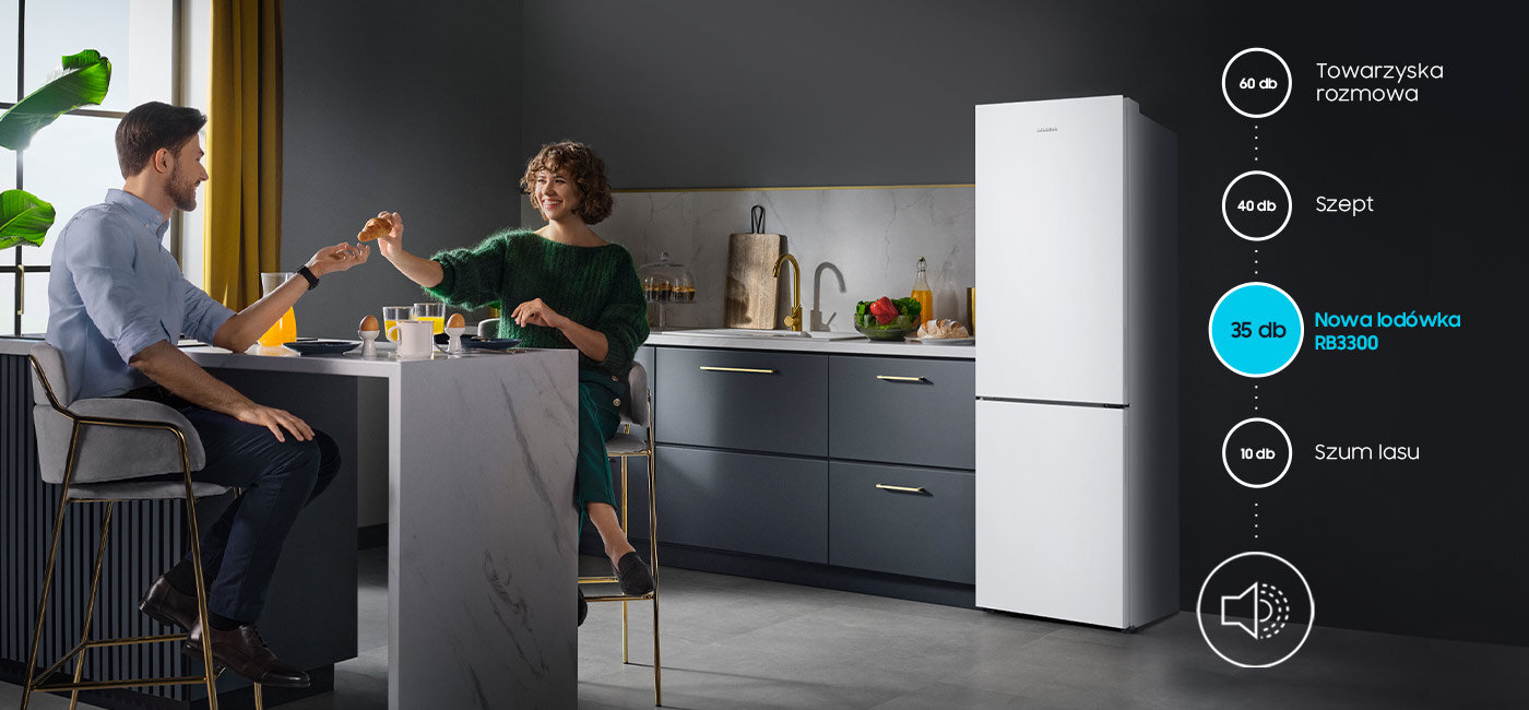 Media Expert - Samsung RB33B610EWW - mniej hałasu Media Expert - lodówka Samsung RB33B610EWW - mniej hałasu