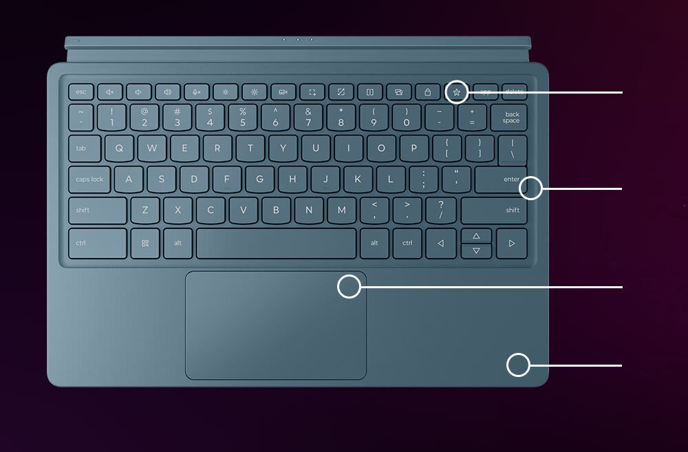 Tablet LENOVO Yoga Tab Plus TB520FU 12.7 16/512 GB Wi-Fi Niebieski + Rysik + Klawiatura klawiatura z zaznaczonym przyciskiem lenovo ai now touchpasem i klawiaturą