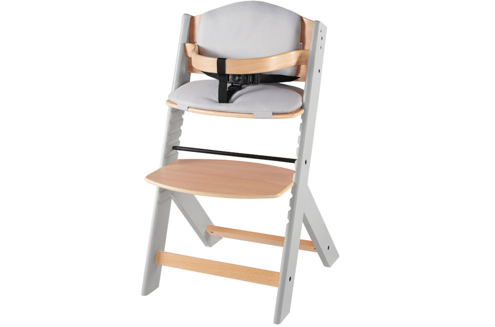 Krzesełko do karmienia KINDERKRAFT Enock + poduszka Szaro-brązowy Miękka poduszka