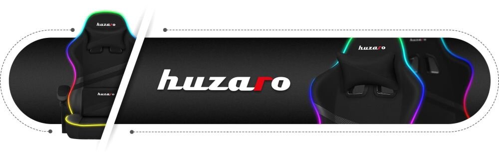 Fotel HUZARO Force 4.4 RGB Komfort wygoda regulacja podłokietniki poduszki sesje wielogodzinne kółka obciążenie mechanizm