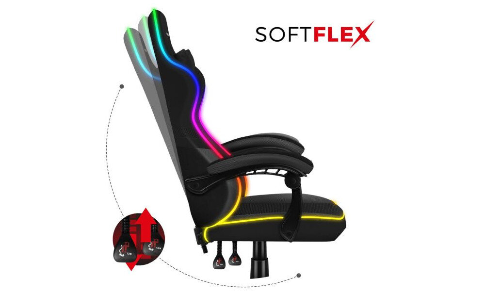 Fotel HUZARO Force 4.4 RGB odchylane oparcie siedzisko synchronizacja balans regulacja kata oparcia