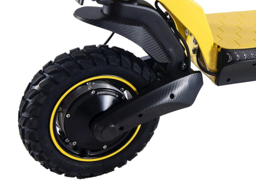 Hulajnoga elektryczna XRIDER F10 Pro Czarno-żółty duze pompowane opony srednica 10 cali przednia i tylna os amortyzowana