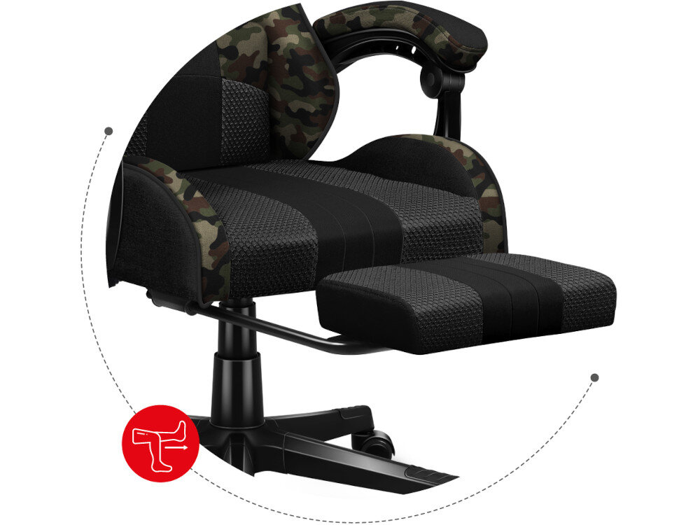 Fotel HUZARO Force 4.7 Camo Mesh podnóżek wysuwanie wygoda
