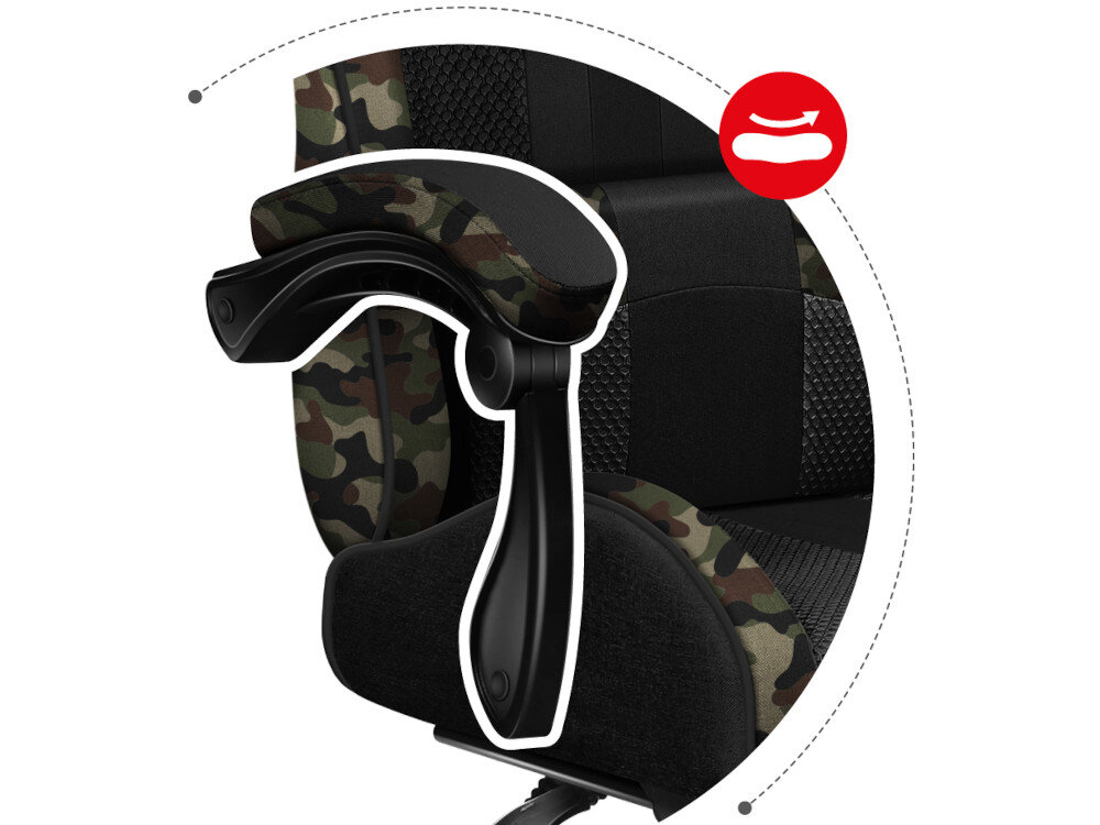 Fotel HUZARO Force 4.7 Camo Mesh podłokietniki pokrycie gąbka