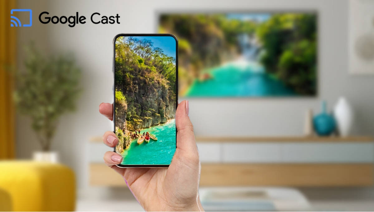 SHARP 85HP5765E Google Cast Internetem multimedialne centrum rozrywki Wi-Fi bezprzewodowe przesyłanie obrazu z komputera lub telefonu - udostępnianie ekranu z telefonu na tv