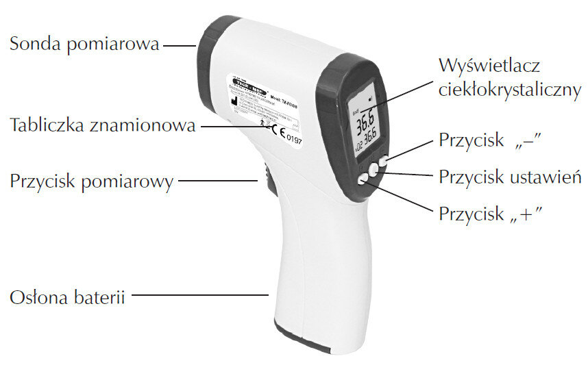 TERMOMETR TECH-MED TM-F03BB ELEKTRONICZNY temperatura sygnal dzwiekowy