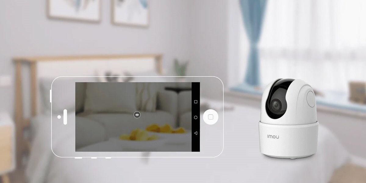 Kamera IMOU Ranger 2C 5MP - Dostęp do obrazu, kamera pod skosem, zarys smartfona