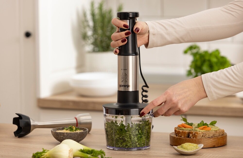 Blender GORENJE HBV1500VS miska do rozdrabniania, wygoda, łatwiejsze siekanie, łatwe użycie, kompaktowe akcesorium