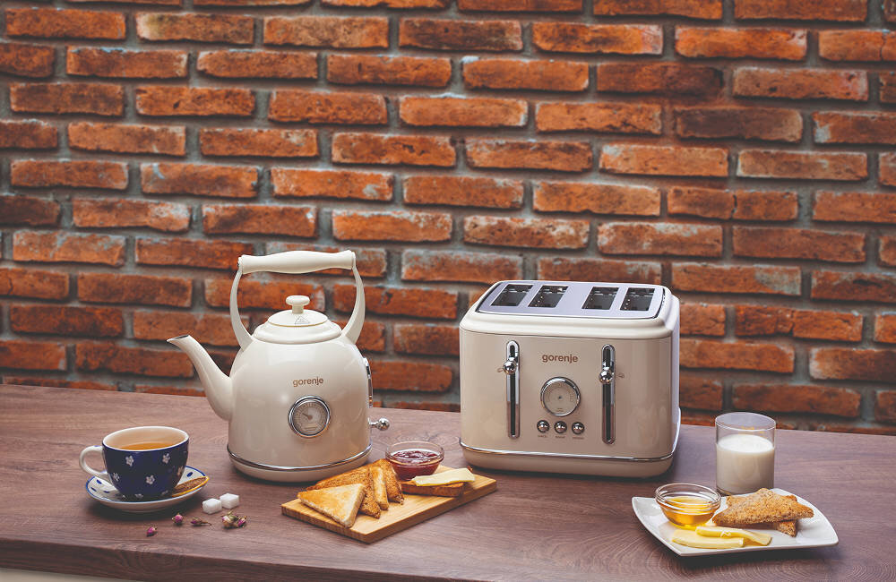 Czajnik GORENJE K17CLIN Odrobina nostalgii Minimalistyczna stylistyka miękkie linie kolor kości słoniowej