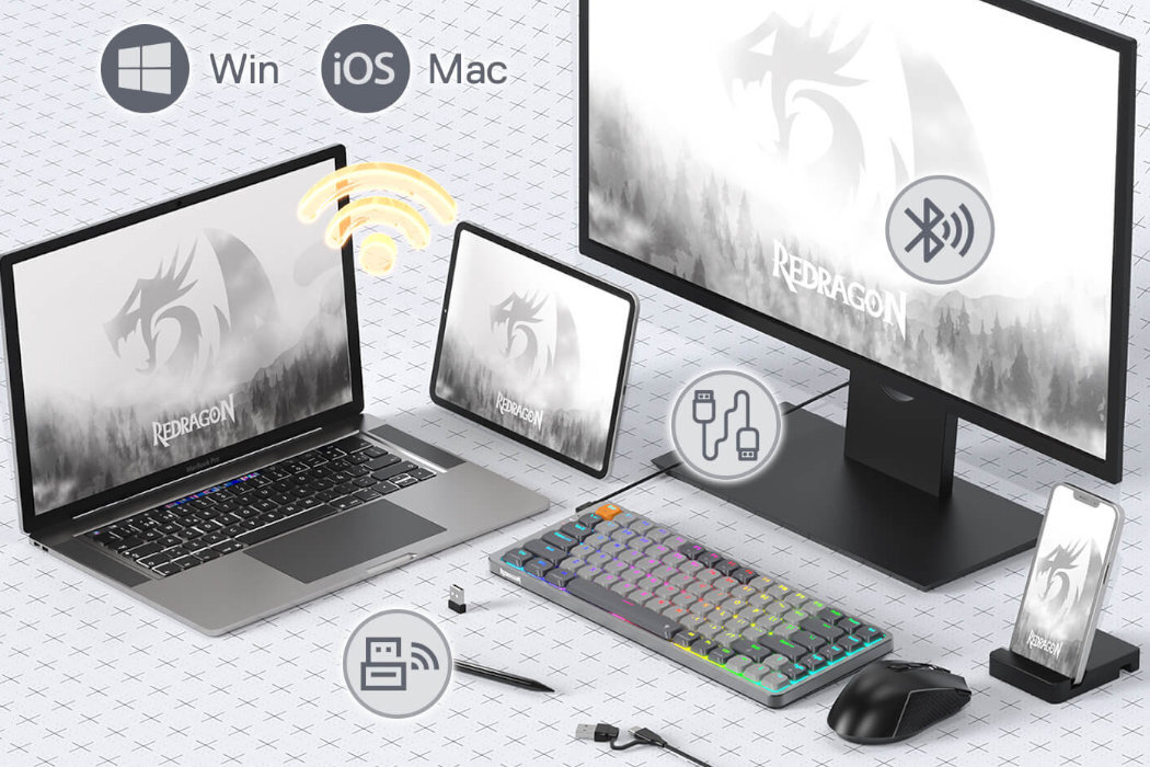 Klawiatura REDRAGON Azure K652GG Pro RGB wytrzymałość modowanie szybkość wymiana garczy rgb wyposażenie