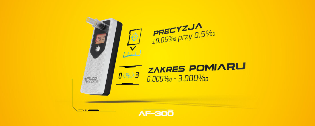 Alkomat ALCOFORCE AF-300 Duża precyzja zakres pomiar platynowy czujnik czwartej generacji technologia elektrochemiczna dokładność pomiarów potrzeby użytkowanie sygnalizacja dźwięk pomiar