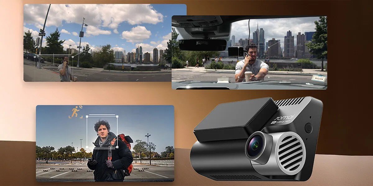 70MAI A810S 4G Hardwire Kit aplikację mobilną podgląd obrazu na żywo, przeglądanie zarchiwizowanych nagrań, lokalizację pojazdu na mapie z nawigacją pieszą, śledzenie trasy w czasie rzeczywistym oraz kontrolę napięcia akumulatora alertem o niskim poziomie energii - zrzut ekranu z apki z mapa, zdalne sterowanie, napięcie akumulatora