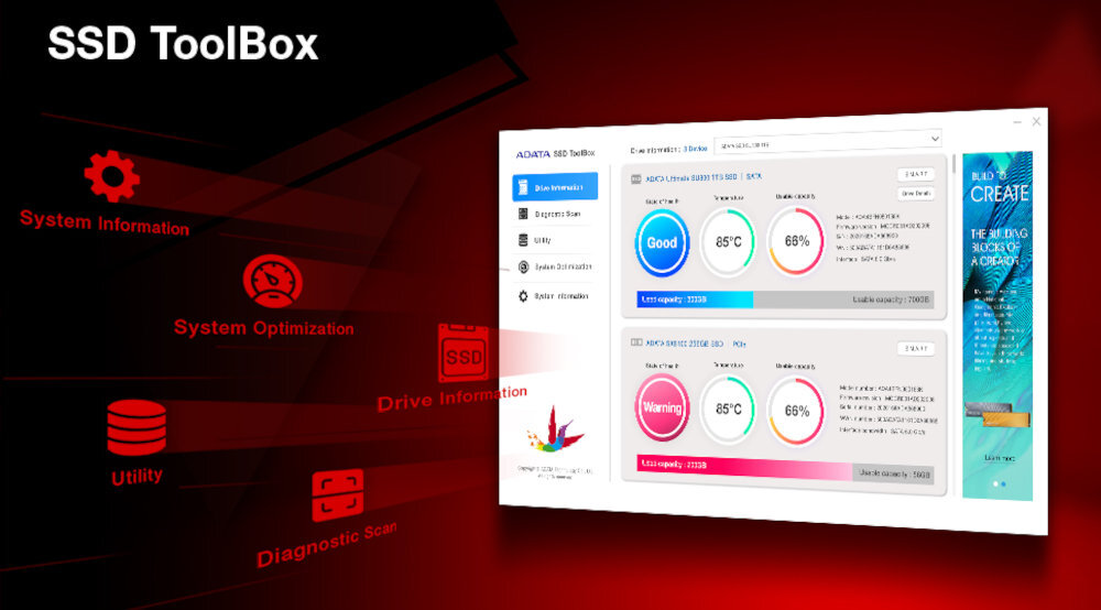 ADATA S70 Blade kontrola nad wszystkim