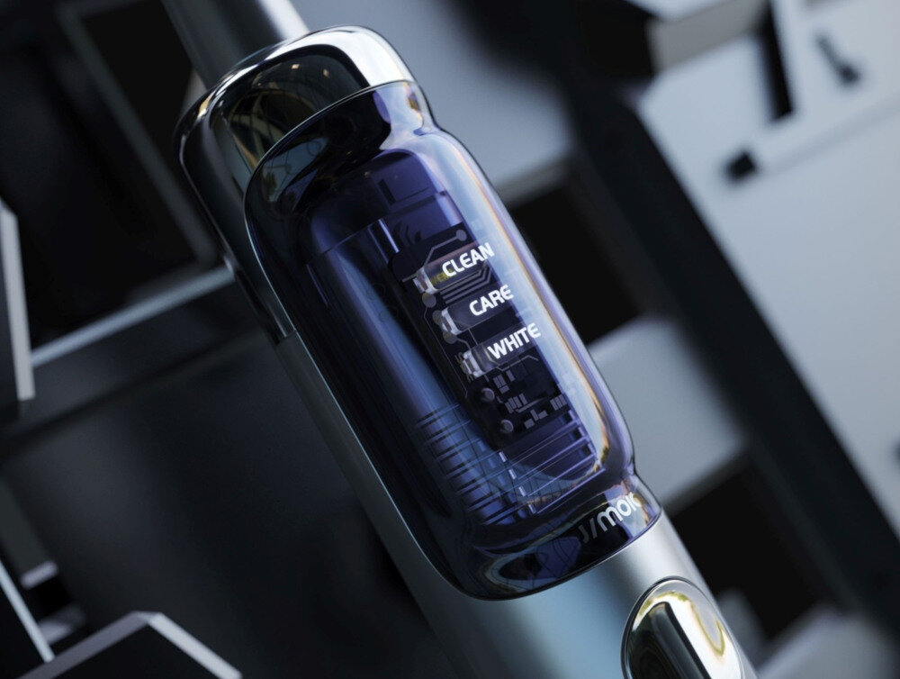 Szczoteczka soniczna JIMOK J6 Srebrny Tryby dopasowane do potrzeb Cztery tryby pracy regulowana intensywność działanie kontrola zadowalające rezultaty bez wysiłku