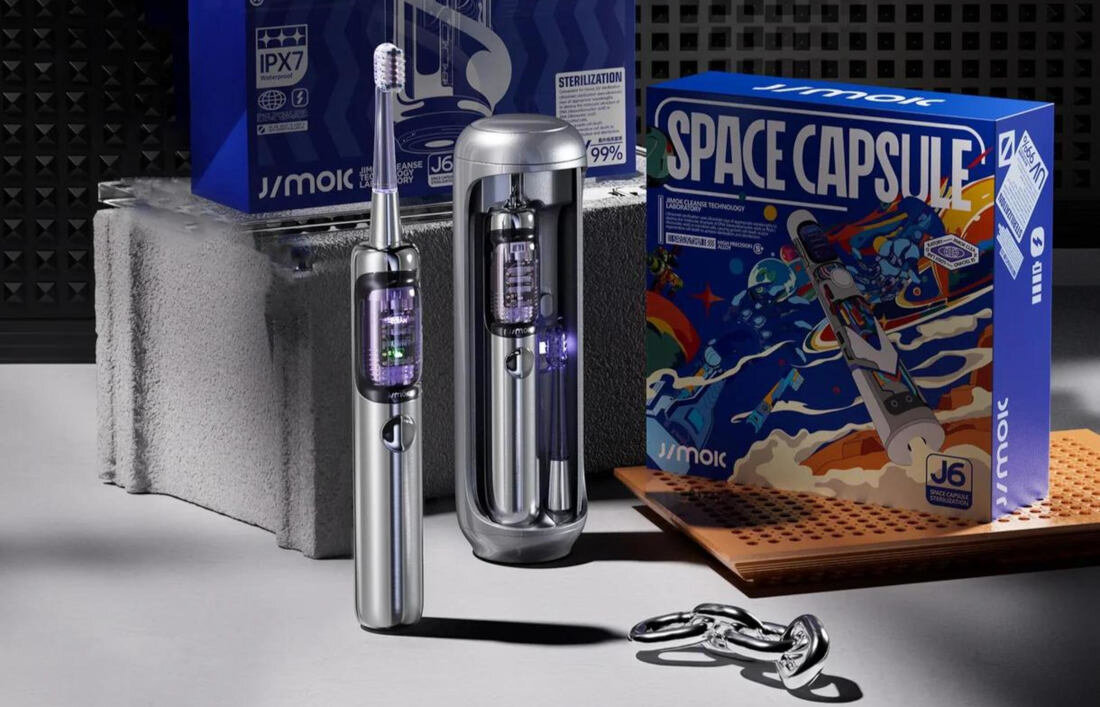 Szczoteczka soniczna JIMOK J6 Capsule Srebrny prezentacja design wizualizacja wygląd pielęgnacja każdego dnia