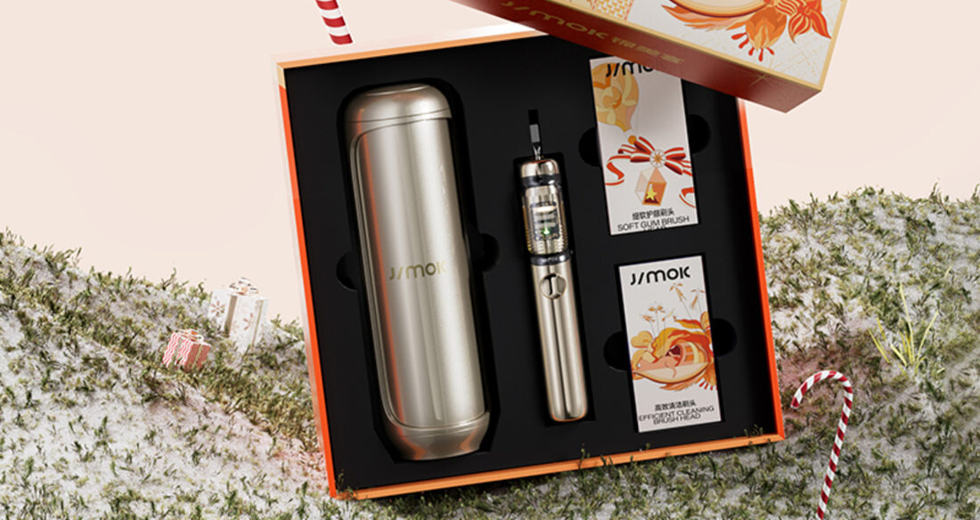 Szczoteczka soniczna JIMOK J6 Capsule Złoty prezentacja design wizualizacja wygląd pielęgnacja każdego dnia