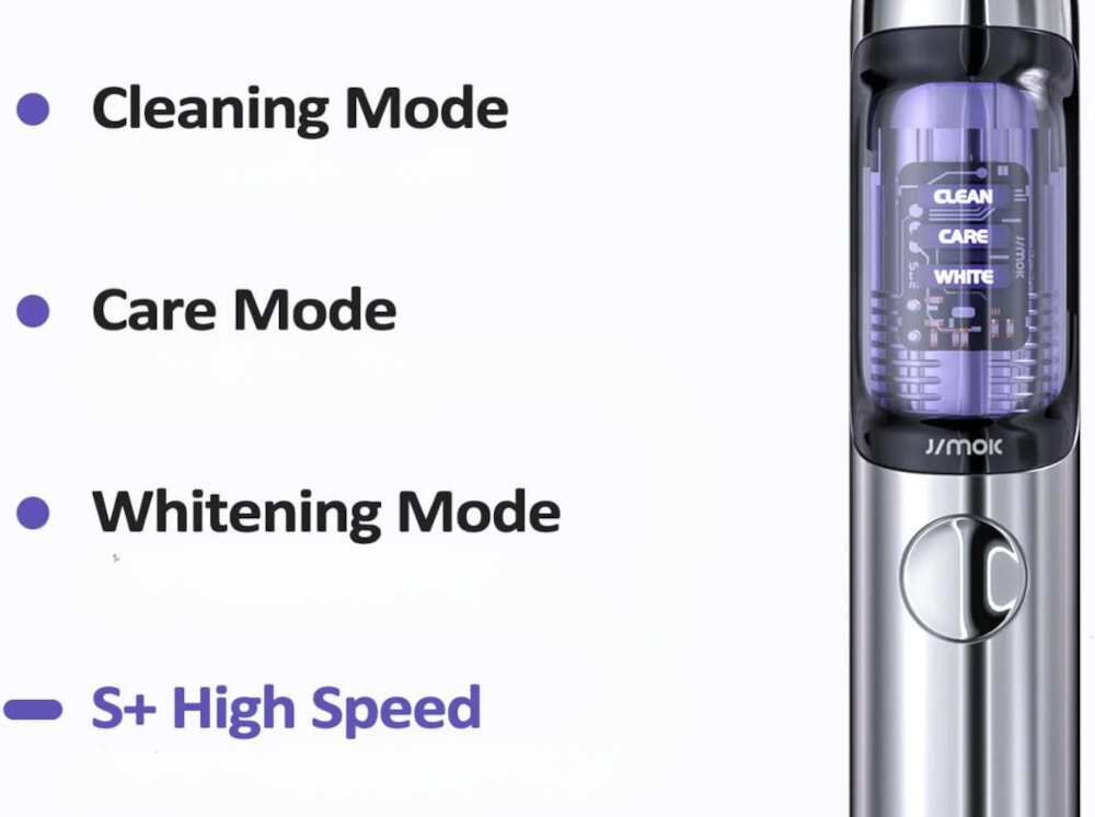 Szczoteczka soniczna JIMOK J6 Capsule Złoty Tryby dopasowane do potrzeb Cztery tryby pracy regulowana intensywność działanie kontrola zadowalające rezultaty bez wysiłku