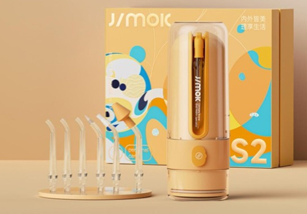 Irygator JIMOK S2 Pro Pomarańczowy prezentacja design wizualizacja wygląd Komfort higieny w każdej sytuacji Zadbaj o zdrowie jamy ustnej