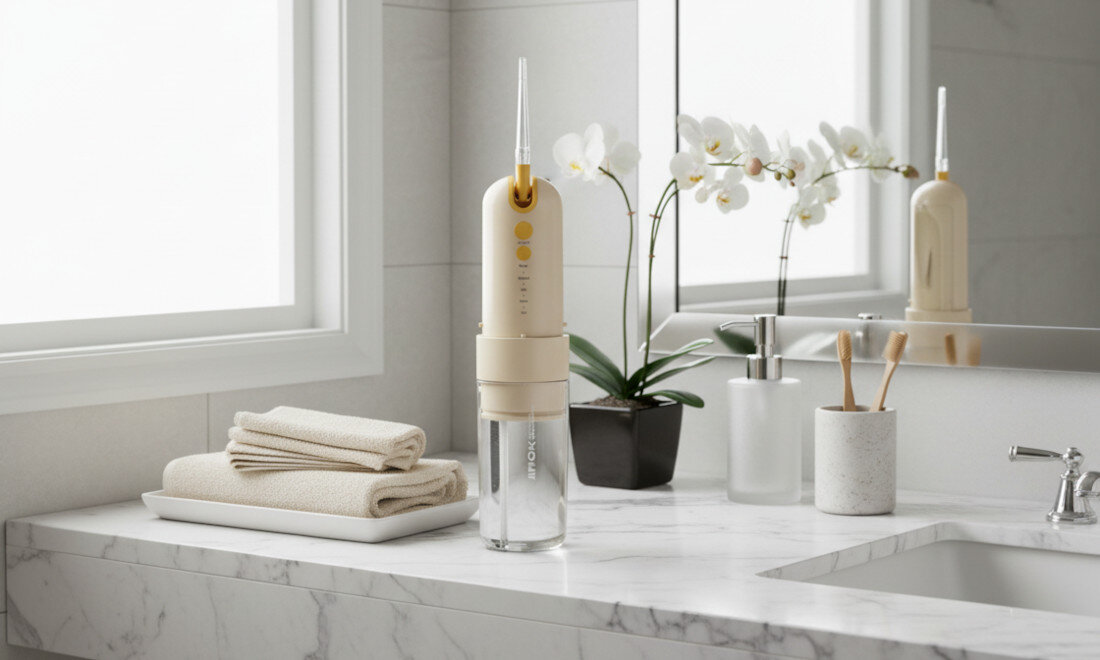 Irygator JIMOK S2 Pro Pomarańczowy Energia na wiele tygodni Do 90 dni pracy po około czterech godzinach ładowania do portu USB-A 