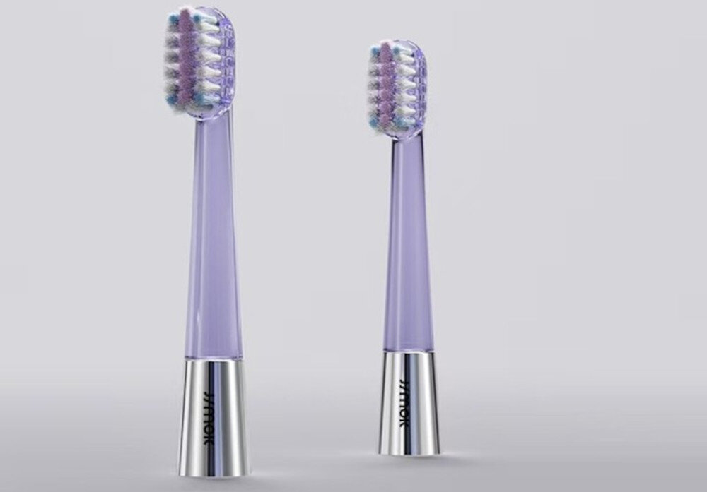 ORYGINALNA KONCÓWKA DO SZCZOTECZEK JIMOK J6 J6 SPACE Silver 2 SZT. prezentacja design wizualizacja wygląd Delikatna pielęgnacja zębów