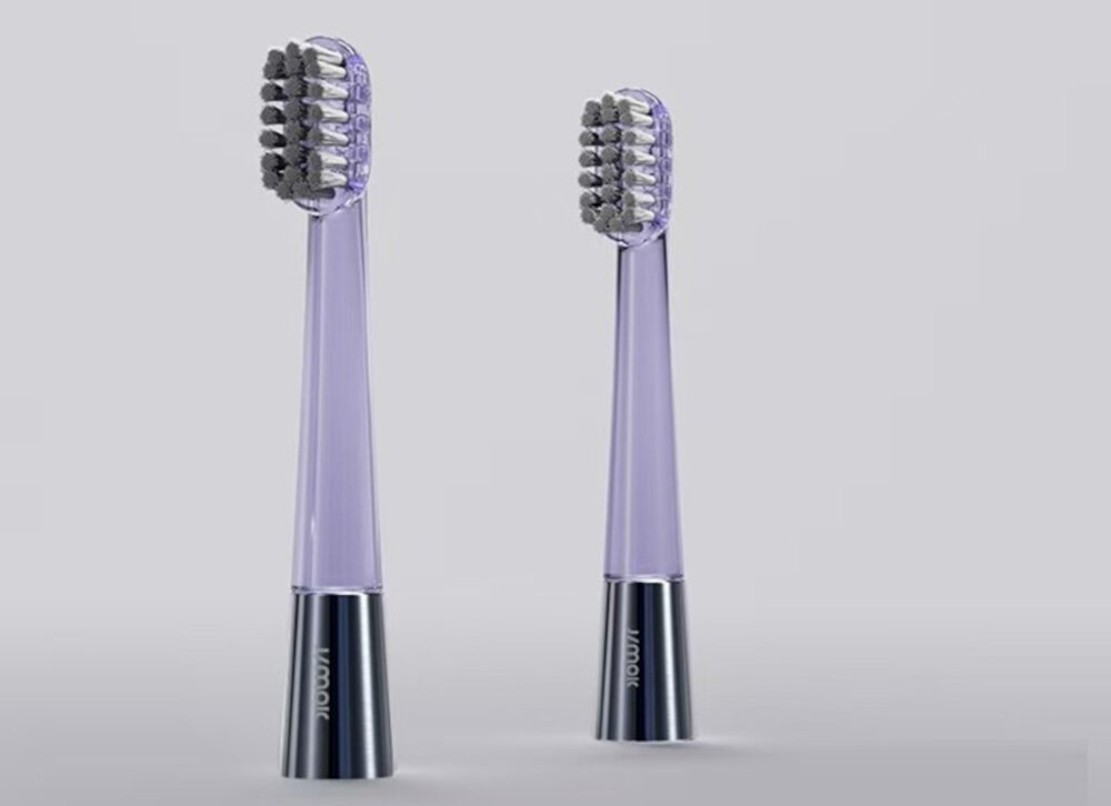 ORYGINALNA KONCÓWKA DO SZCZOTECZEK JIMOK J6 GUM- SPACE SILVER 2 SZT. prezentacja design wizualizacja wygląd Delikatna pielęgnacja zębów