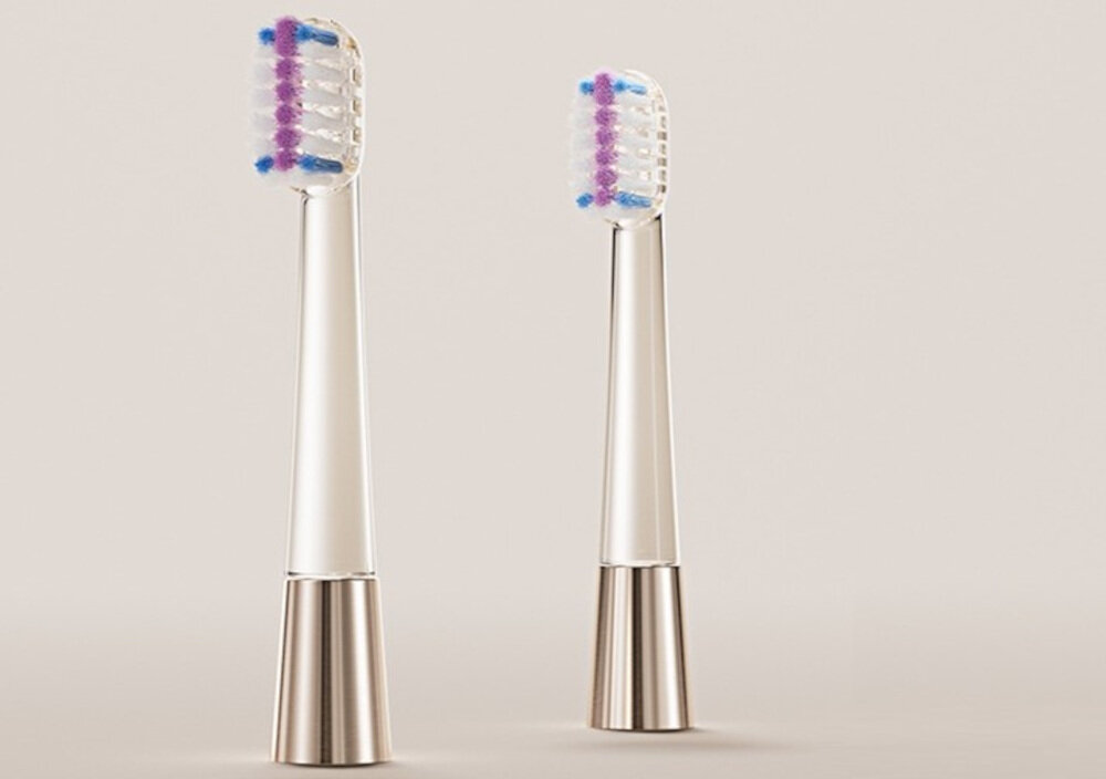 ORYGINALNA KONCÓWKA DO SZCZOTECZEK JIMOK J6 STARLIGHT GOLD 2 SZT. prezentacja design wizualizacja wygląd Skuteczna pielęgnacja zębów