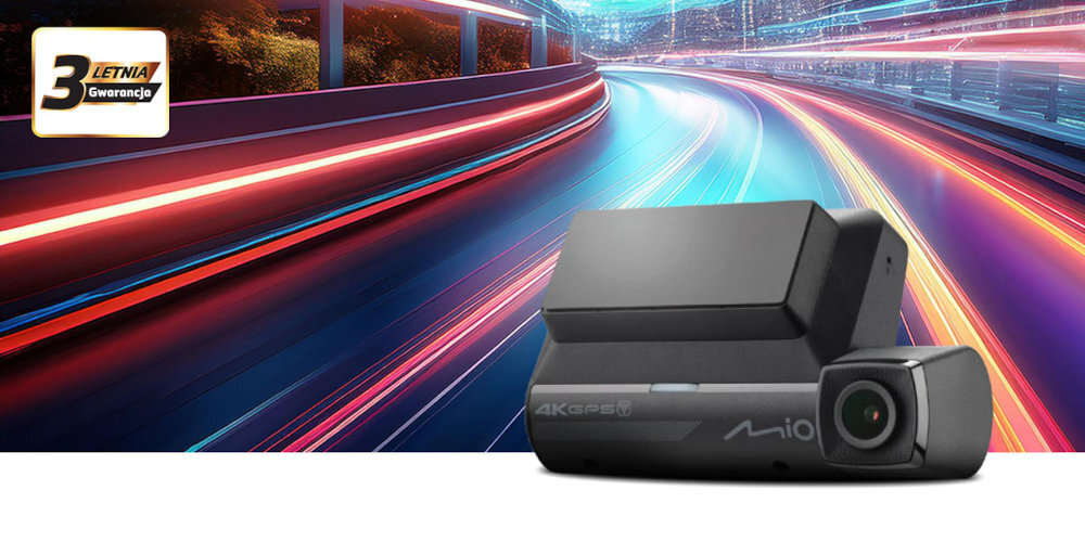 MIO MiVue 956W - kamera na tle dynamicznej autostrady