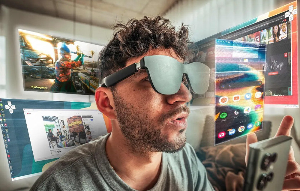 Okulary XREAL Air gier filmów wirtualnym świecie micro-OLED SONY częstotliwość odświeżania do 120 Hz 79 g