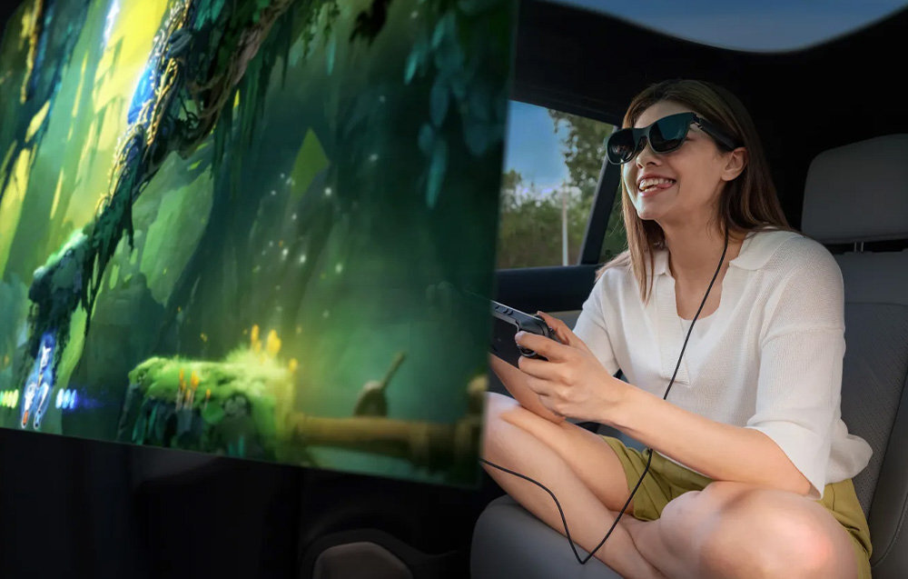 Okulary XREAL Air micro-OLED SONY technologii optycznej AR FHD (1080p) 130 cali 400 nitów 120 Hz