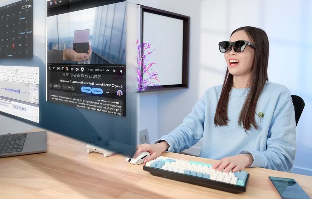 Okulary XREAL Air USB-C smartfony Android iPhone 15 laptopy Steam Deck adapter Nintendo Switch, PlayStation 5 Xbox Series S/X