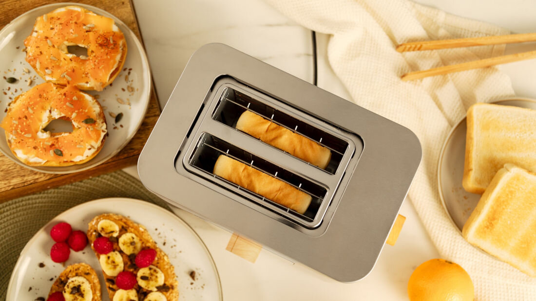 Toster CECOTEC Touch&Toast Double Upright Inox Dwa tosty jednocześnie Podwójny otwór  przygotowanie dwóch kromek w tym samym czasie