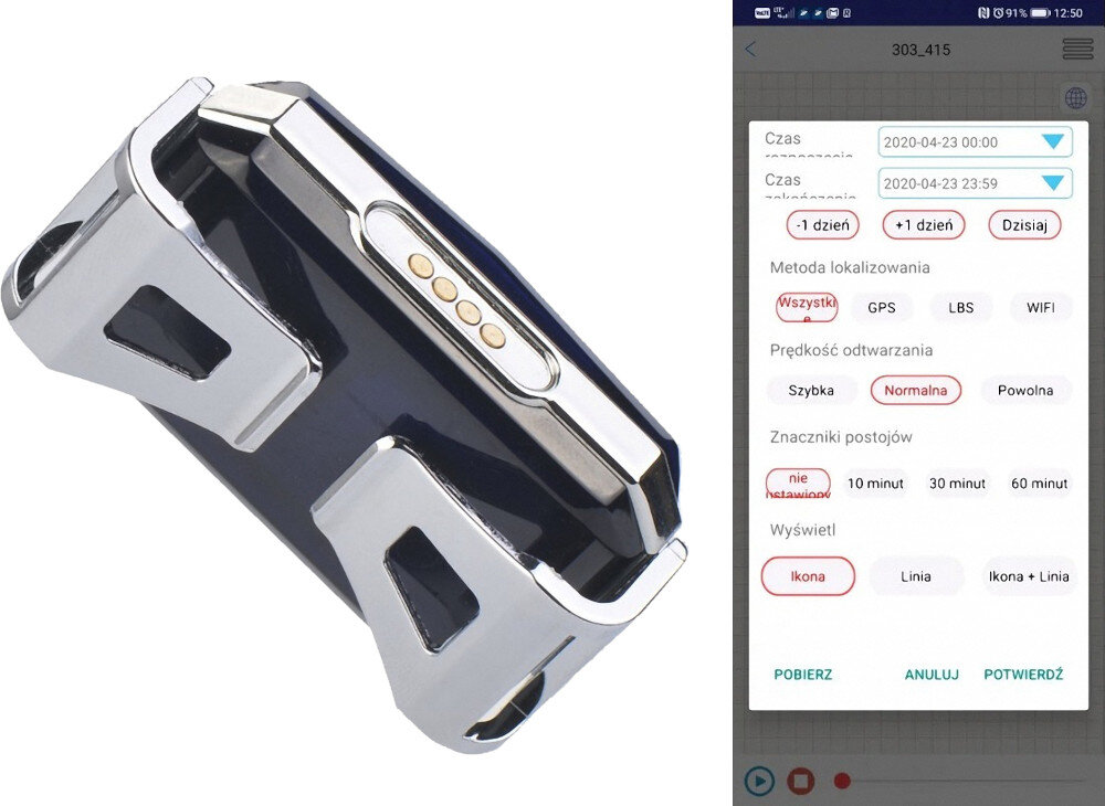 Lokalizator MKING GPS MK12P funkcje obszar alarm powiadomienia trasa historia kroki