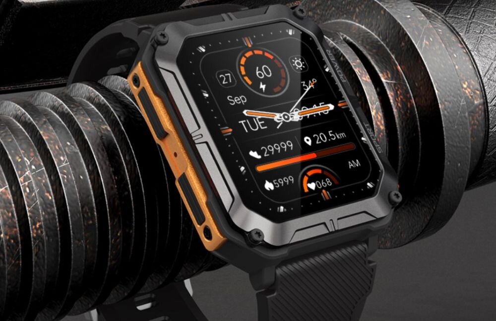 Smartwatch CUBOT C20 Pro ekran bateria czujniki zdrowie sport pasek ładowanie pojemność rozdzielczość łączność sterowanie krew puls rozmowy smartfon aplikacja