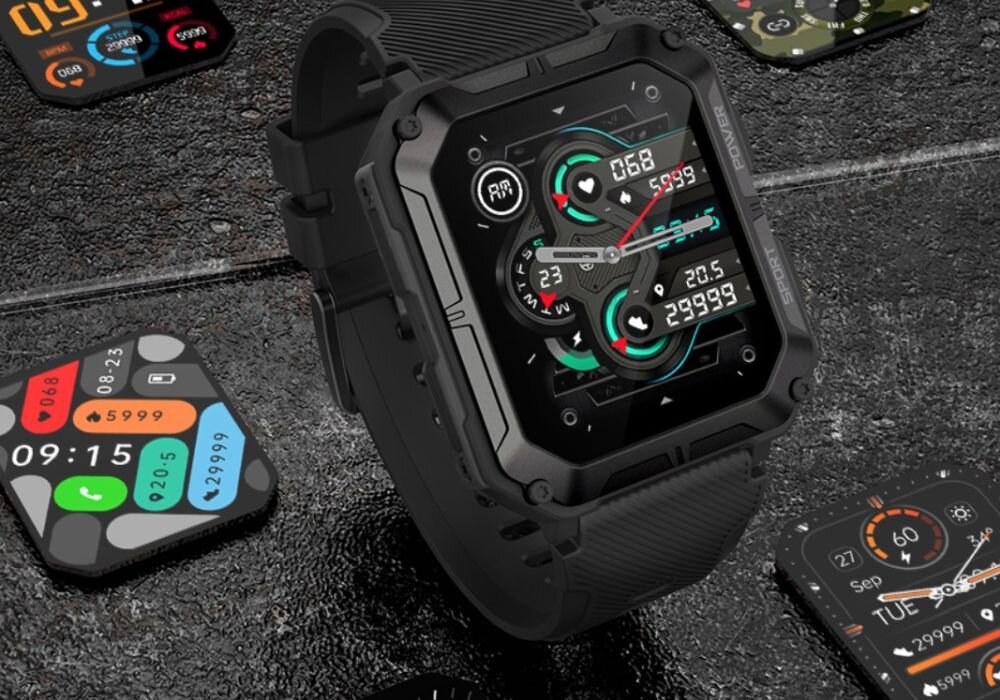 Smartwatch CUBOT C20 Pro ekran bateria czujniki zdrowie sport pasek ładowanie pojemność rozdzielczość łączność sterowanie krew puls rozmowy smartfon aplikacja