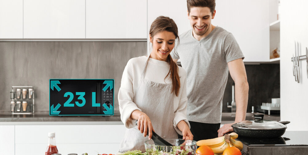 HISENSE H23MOBSD1HG kuchenka mikrofalowa pojemność potrawy czas