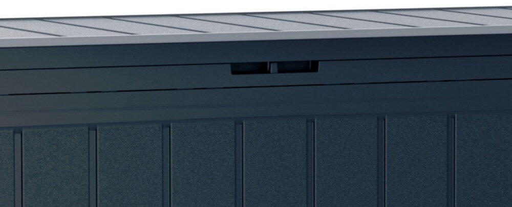 Skrzynia ogrodowa PROSPERPLAST MBWL190-S433 190L wymiary 78 x 55 x 43,8 cm pojemnosc 190 litrow szeroka pokrywa mozliwosc zamkniecia na klodke system zatrzaskow