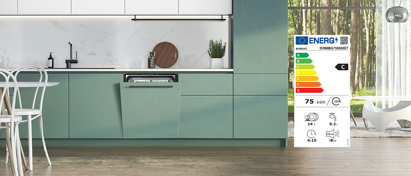Klasa energetyczna C zmywarki Samsung Zmywarka Samsung DW60BG750B00ET z klasą energetyczną typu C