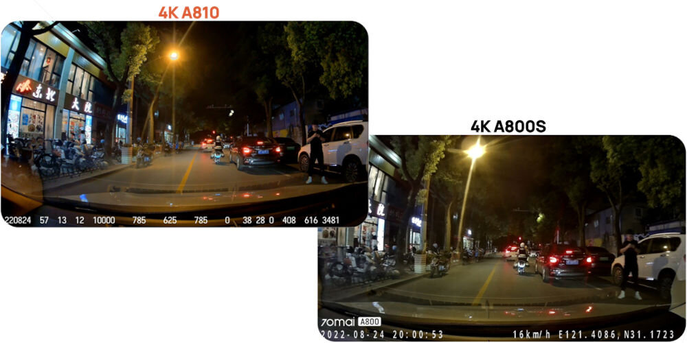 Wideorejestrator 70MAI 4K A810 + Kamera Tylna RC12 HDR przysłona f1.8 nagrania nocne