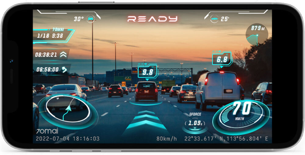 Wideorejestrator 70MAI 4K A810 + Kamera Tylna RC12 HDR nakładki efekty wizualne