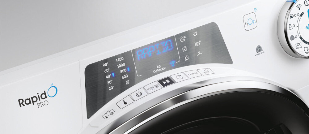 PRALKO-SUSZARKA CANDY RAPIDO PRO RPW41066BWMBC-S Wyświetlacz język polski ustawienia programy szeroki otwór