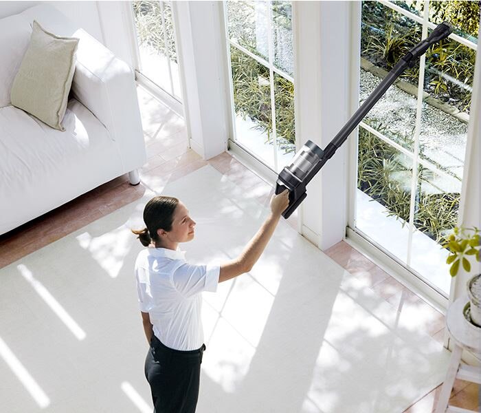 Dzięki delikatnej i wytrzymałej konstrukcji odkurzacz jest lekki i trwały Dzięki delikatnej i wytrzymałej konstrukcji odkurzacz jest lekki i trwały - Samsung