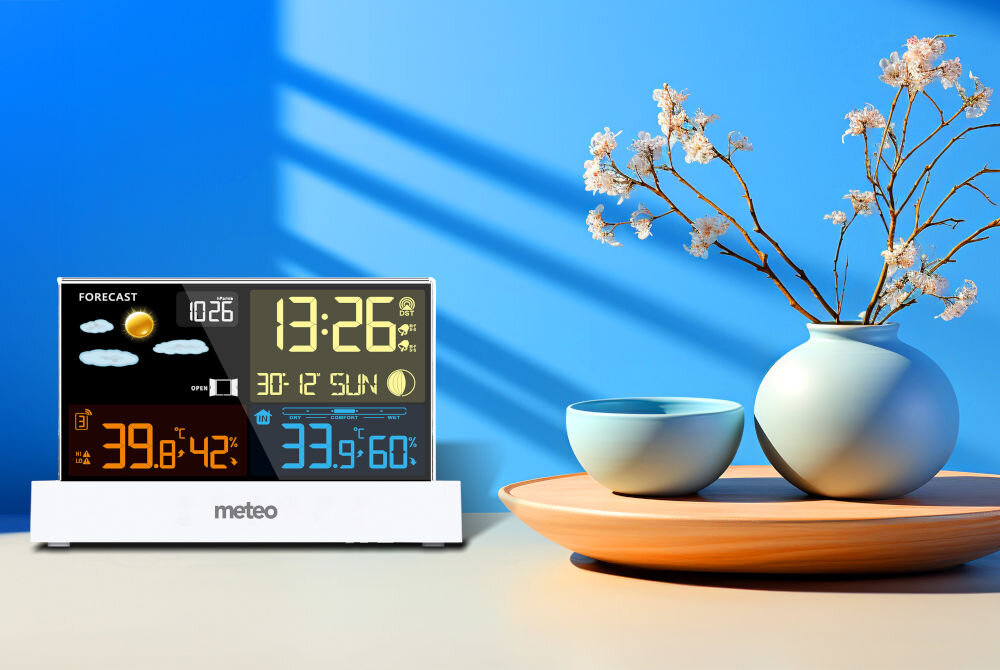 Stacja pogody METEO SP110B pomia temperatury wilgotności zasięg wyświetlacz