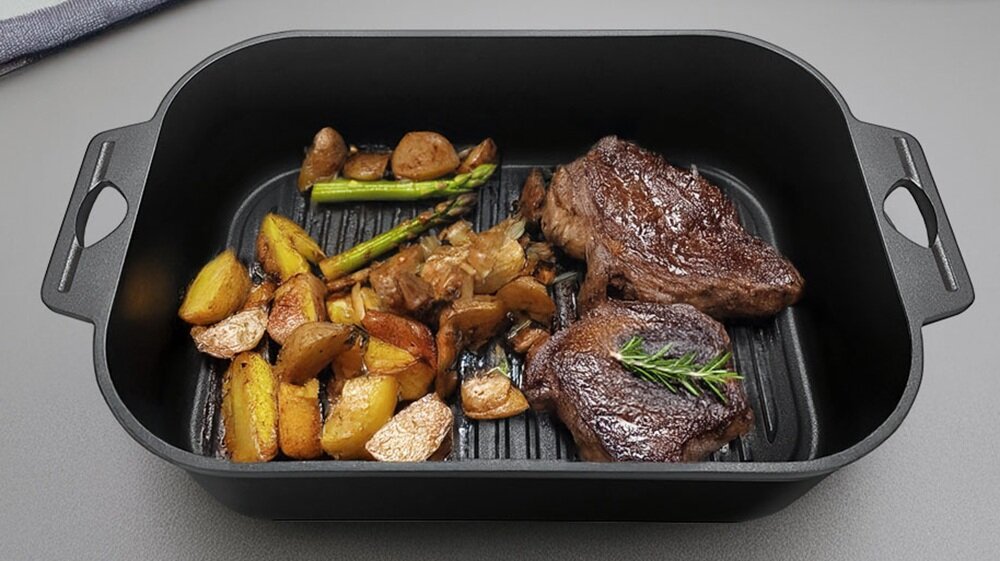 Brytfanna SMILE SBR-3 od góry, poręczne uchwyty, do wszystkich kuchenek