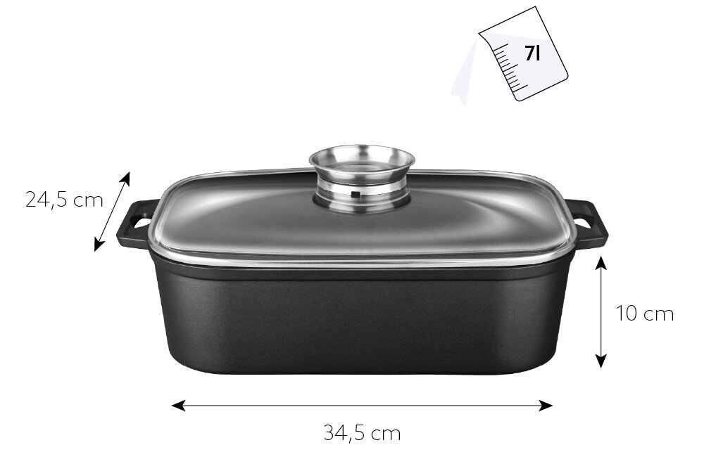 Brytfanna SMILE SBR-3 od przodu, 7 litrów pojemności, funkcjonalna, solidna