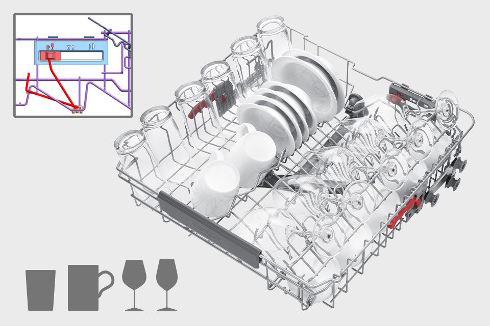 Właściwe położenie dla np. kieliszków do wina białego