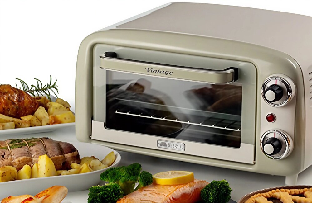 Mini piekarnik ARIETE Vintage 3919-03 Beżowy dopasowany do twoich potrzeb, di pieczenia, zapiekania i podgrzewania, eleganckie wykończenie