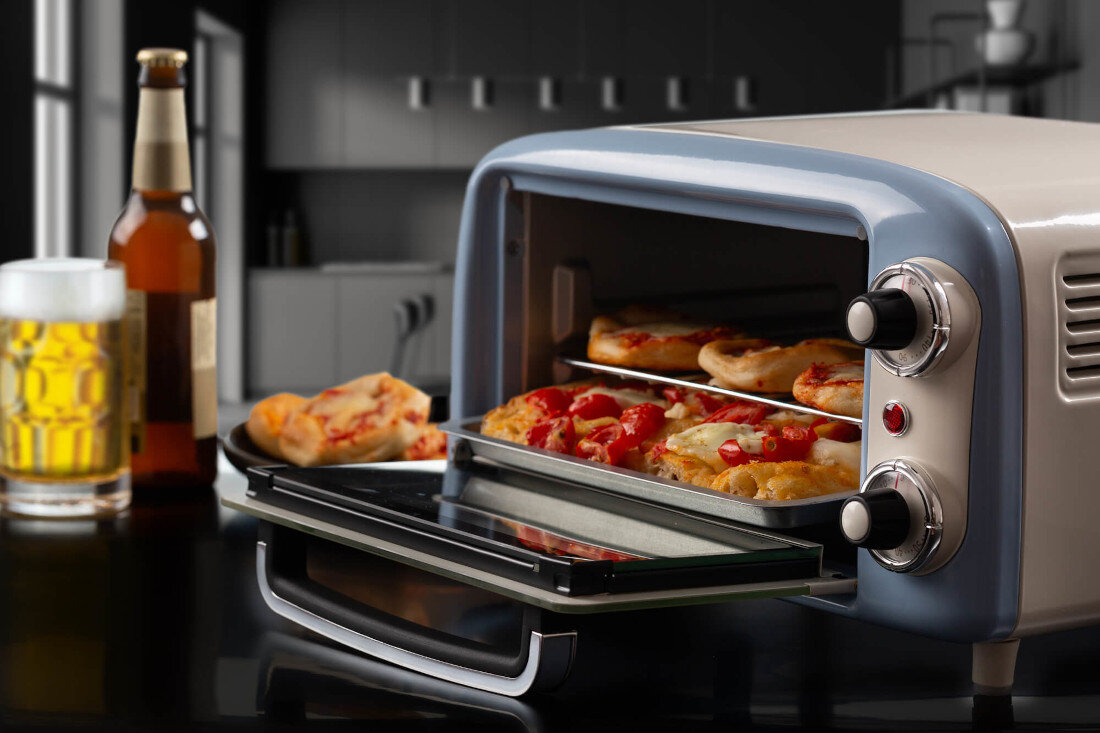 Mini piekarnik ARIETE Vintage 3919/05 Błękitny Stylowy element kuchni Linia Vintage funkcjonalność z estetyką retro Pastelowe kolory eleganckie pokrętła klasyczne detale