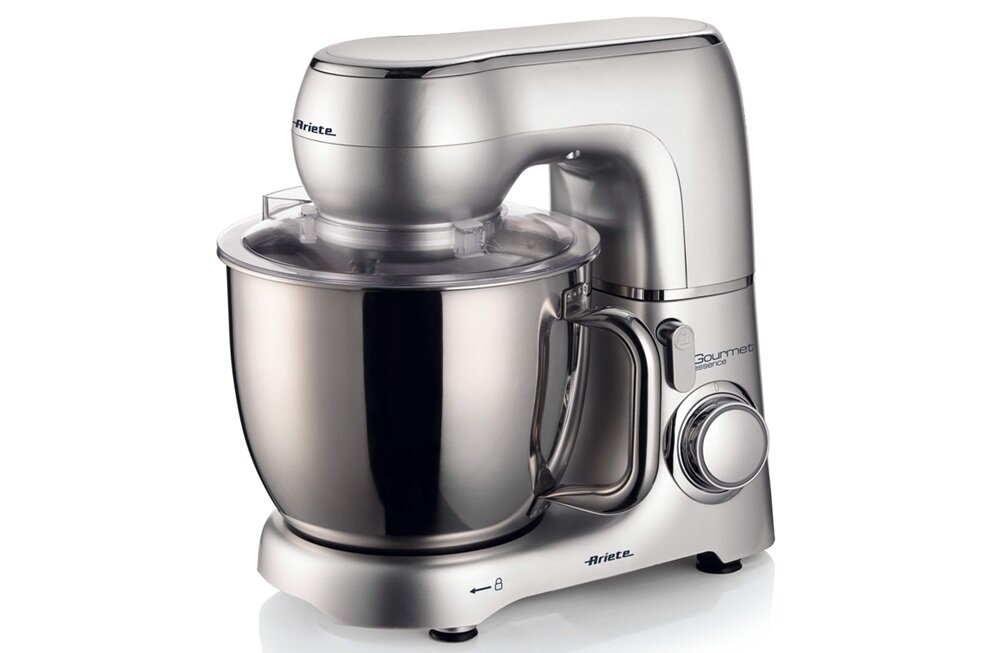 Robot kuchenny planetarny ARIETE 1583-00 Gourmet Compact 1300W eleganckie, srebrne tworzywo, pasuje do eleganckich wnętrz, kompaktowe wymiary, solidne wykonanie