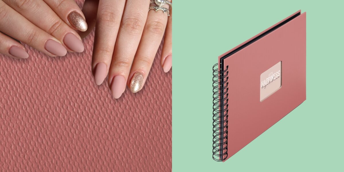 Album HAMA Fine Art Czarne kartki Ceglany (50 stron) Zbliżenie na fakturę okładki albumu oraz widok produktu z białą spiralą na jasnym tle.