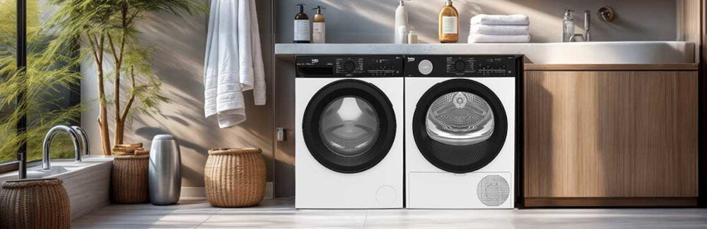 PRALKA BEKO BM3WFSU37015WAR zestaw duet pralka suszarka łącznik